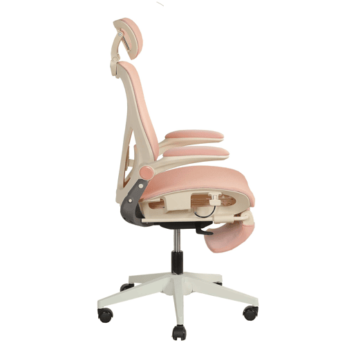 Cadeira de escritório ergonómica, dobrável e compacta - apoio lombar, assento totalmente em malha, braços dobráveis, apoio para a cabeça 3D, apoio para os pés - rosa Cadeira de escritório ergonómica, dobrável e compacta - apoio lombar, assento totalmente em malha, braços dobráveis, apoio para a cabeça 3D, apoio para os pés - rosa