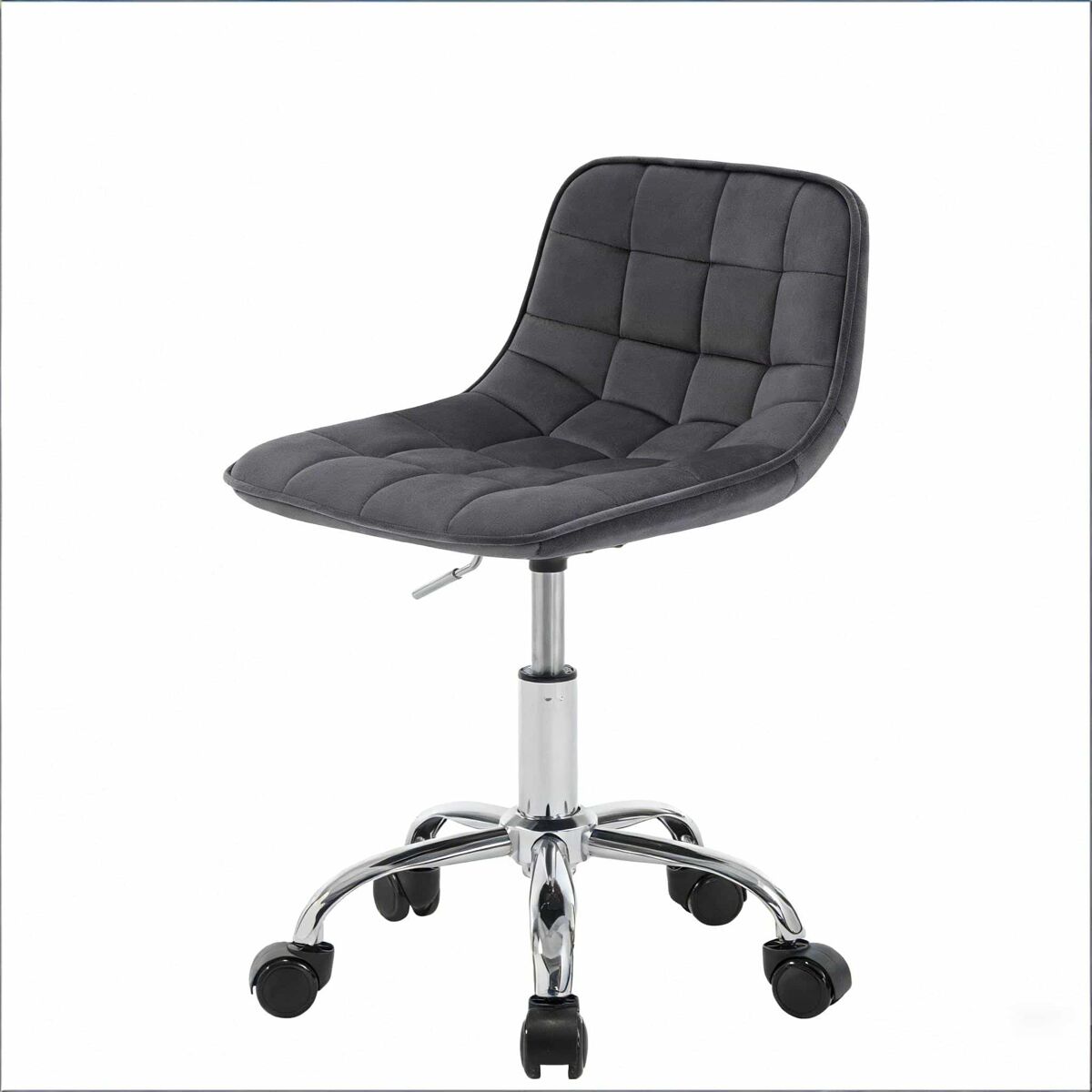 Silla de oficina 43x43x67,5 cm - cómoda multifuncional para maquillaje y salón - gris oscuro