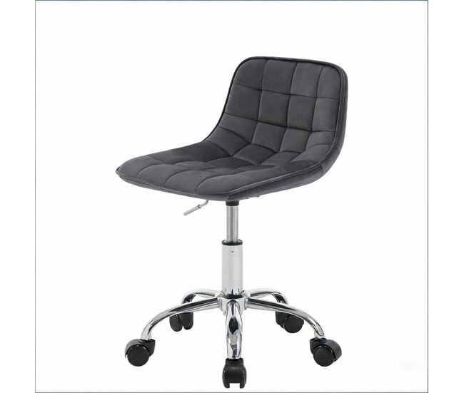 Silla de oficina 43x43x67,5 cm - cómoda multifuncional para maquillaje y salón - gris oscuro