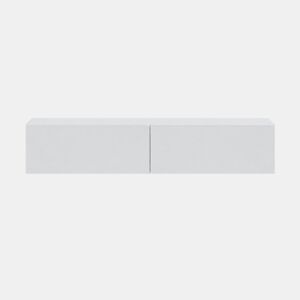 Móvel para TV Kaway de 180cm para Sala de Estar e Jantar, Branco Brilhante, com 2 Portas Articuladas de Abertura por Pressão.