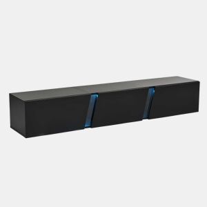 Móvel de TV de parede 180 x 35 x 30 cm - LED, 3 portas, adequado para 75 polegadas, alto brilho - Preto