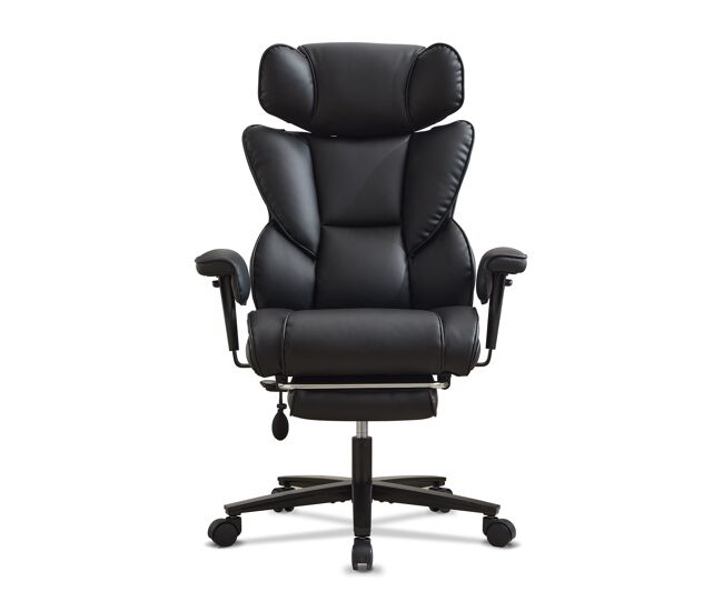 Silla de oficina gaming ergonómica de respaldo alto tamaño estándar - reposapiés, soporte lumbar, reposacabezas regulable en altura, silla reclinable