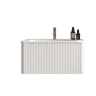 Móvel de casa de banho com lavatório de 81 cm u2013 design com ranhuras, lavatório em resina mineral, suspenso, pré-montado u2013 branco