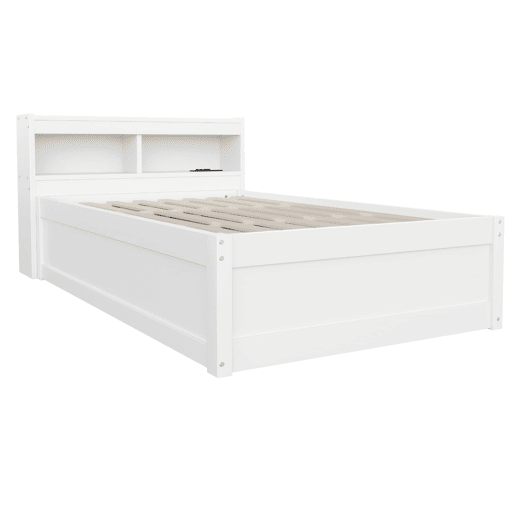 Sofá-cama 90 x 200 cm - tomada europeia, compartimentos de arrumação, fitas LED multicoloridas, mecanismo hidráulico, cama multifuncional em madeira maciça - branco Sofá-cama 90 x 200 cm - tomada europeia, compartimentos de arrumação, fitas LED multicoloridas, mecanismo hidráulico, cama multifuncional em madeira maciça - branco