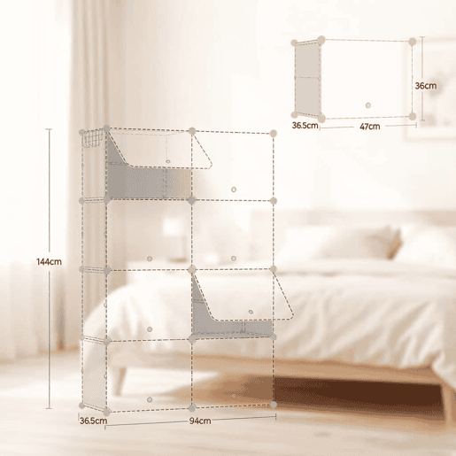 Organizador modular para sapatos - Multifuncional para roupeiro, casa de banho e escritório - Branco Organizador modular para sapatos - Multifuncional para roupeiro, casa de banho e escritório - Branco