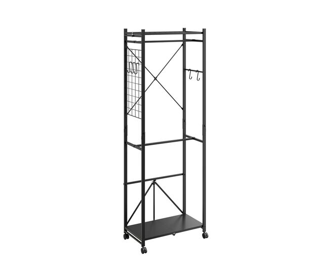 Sobuy perchero de pie con ruedas kls21-sch | negro | 60.5x32.5x175 cm | metal pintado en polvo