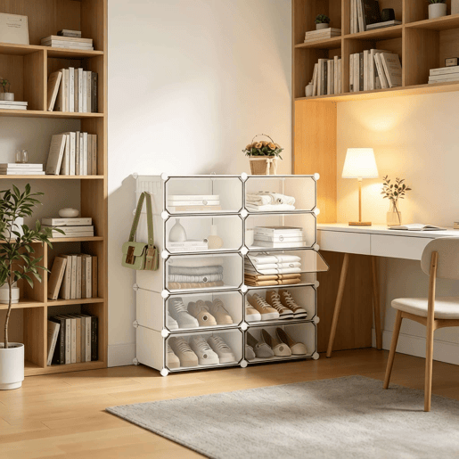 Armário modular para sapatos 40x30x170 cm - Organizador multifuncional para sapatos, livros, brinquedos e roupa - Branco Armário modular para sapatos 40x30x170 cm - Organizador multifuncional para sapatos, livros, brinquedos e roupa - Branco