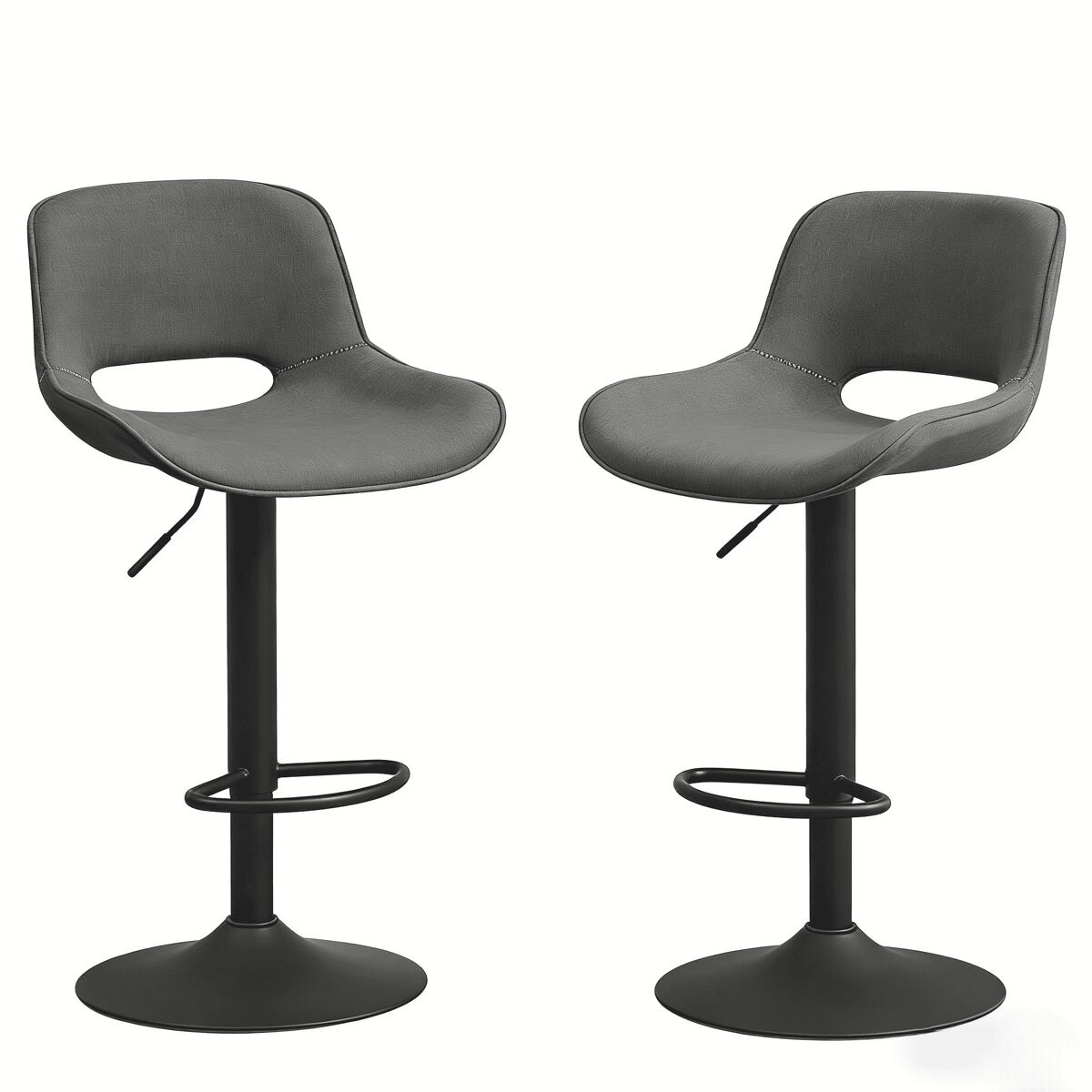 Taburetes de bar giratorios 2 piezas - cómodos, de lujo para patio, jardín y bar exterior - gris