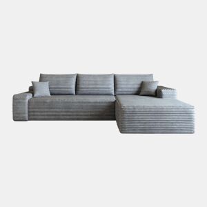Sofá modular de canto de 270 cm - chaise longue em L, assento profundo, modular compacto - Cinzento