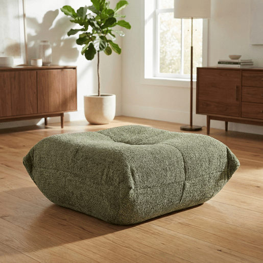 Sofá modular com chaise longue - design com almofadas cervicais, espuma de alta densidade de recuperação lenta, estrutura com suporte em ferro, não montado, configuração ajustável e reversível - verde