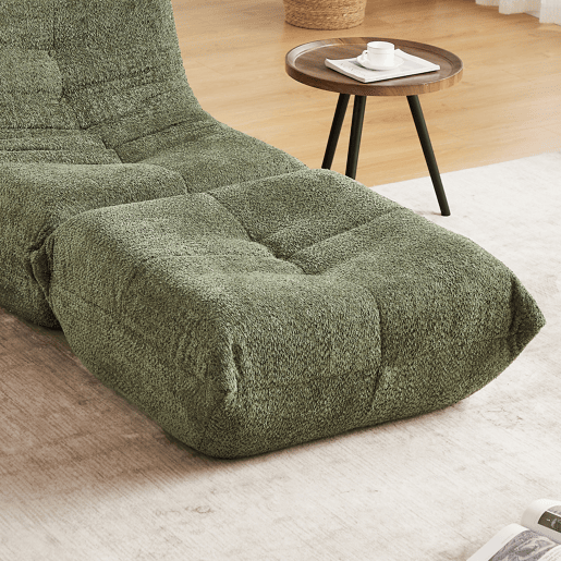 Sofá modular com chaise longue - design com almofadas cervicais, espuma de alta densidade de recuperação lenta, estrutura com suporte em ferro, não montado, configuração ajustável e reversível - verde