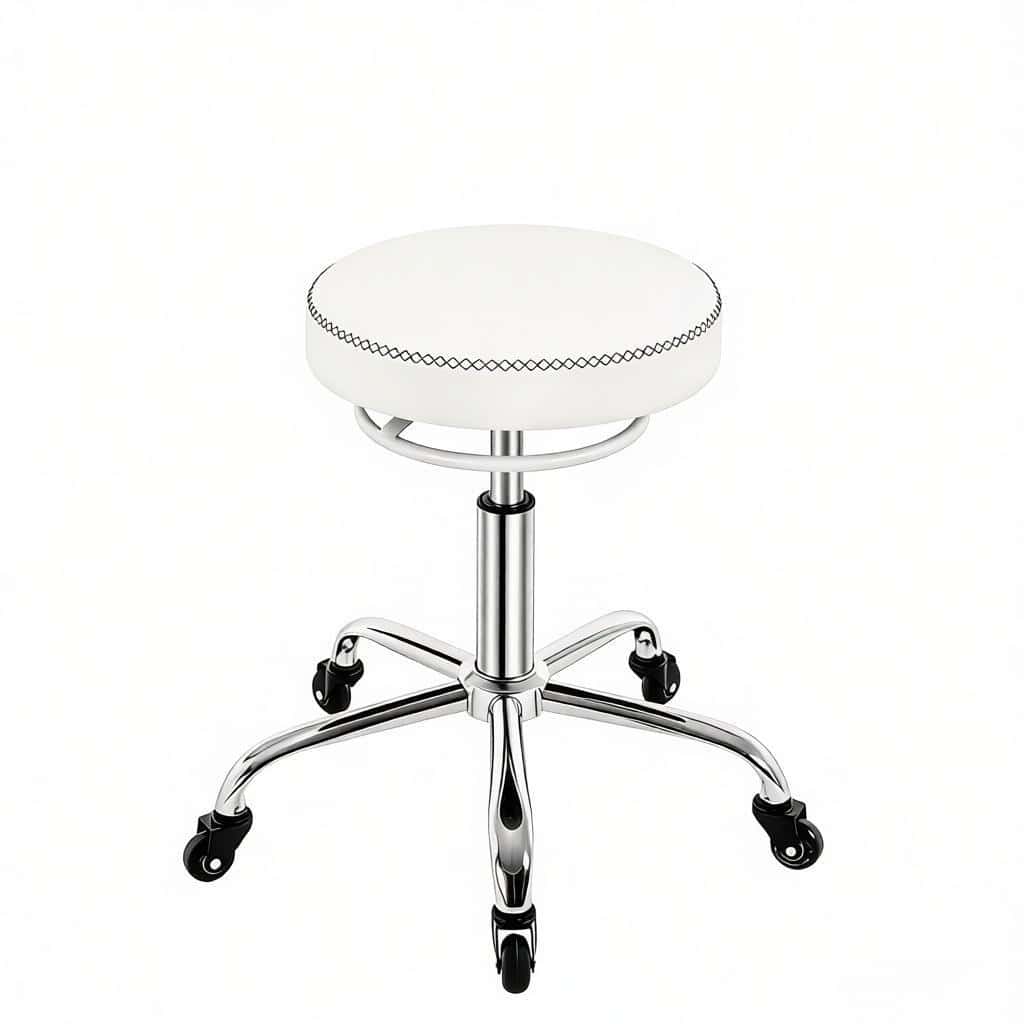 Silla giratoria multifuncional de oficina, peluquería y bar - cómoda, móvil y ergonómica - blanco