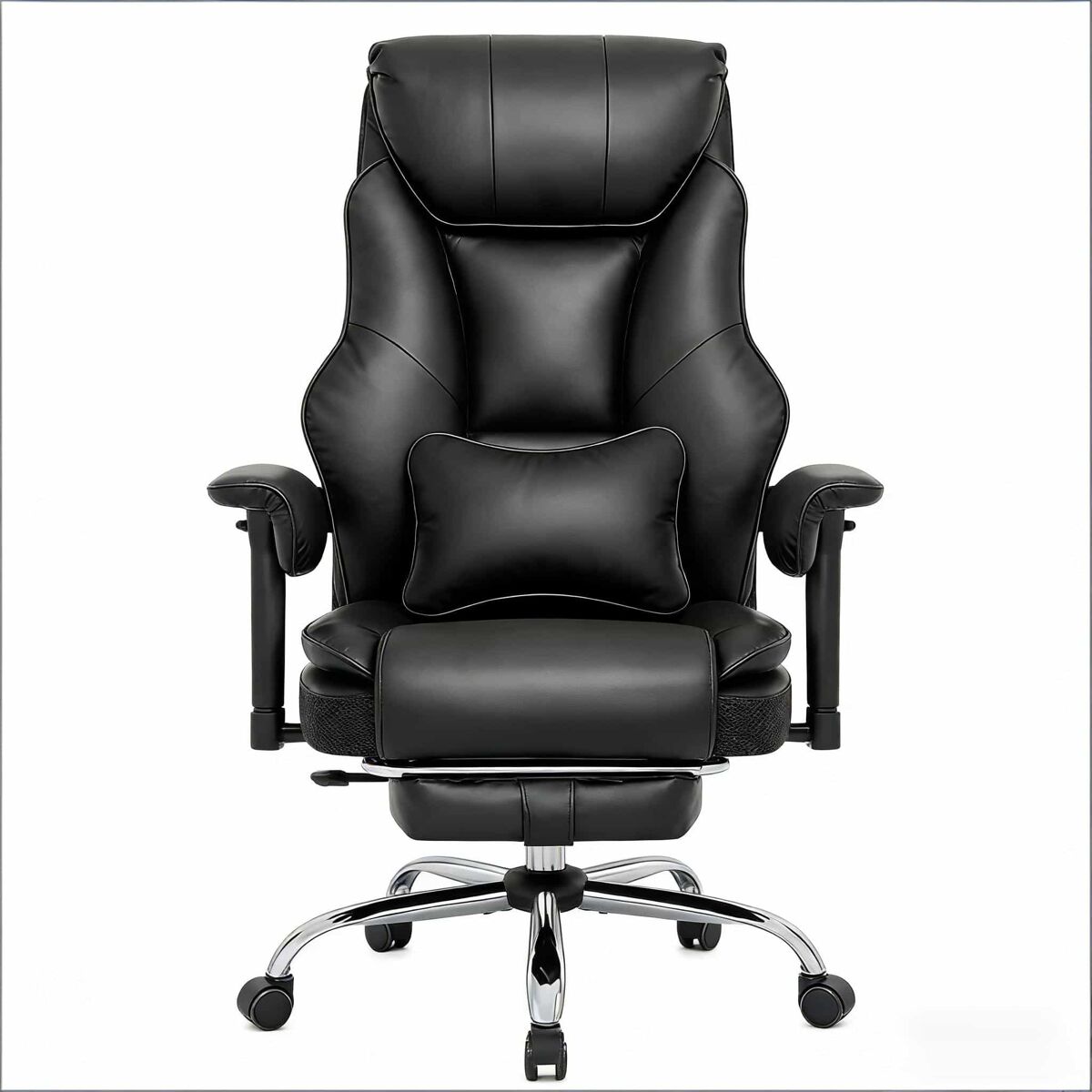 Silla de oficina con respaldo alto - ergonómica y cómoda para ordenador - negro
