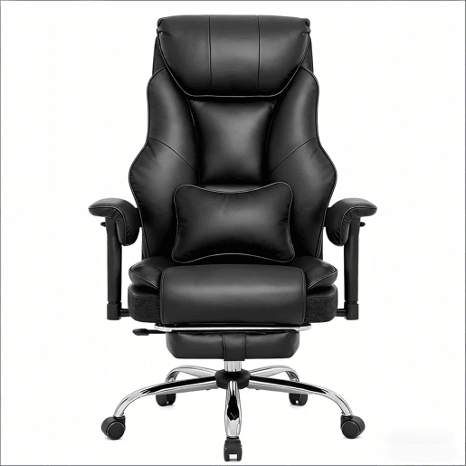 Cadeira de escritório com encosto alto - Ergonómica e confortável para o computador - Preta Cadeira de escritório com encosto alto - Ergonómica e confortável para o computador - Preta