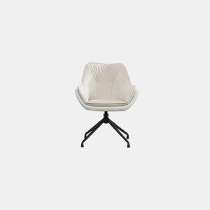 Cadeira de escritório e de maquilhagem em couro sintético com braços de tamanho padrão - assento baixo ergonómico, ideal para a sala de estar e o quarto - bege