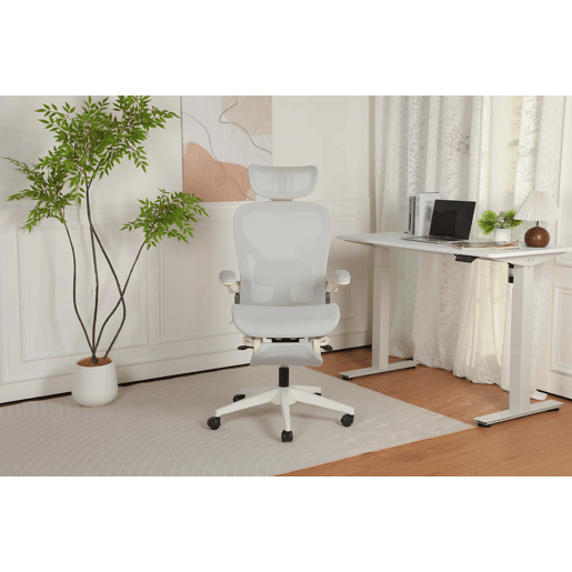 Cadeira de escritório ergonómica, dobrável e compacta - apoio lombar, almofada deslizante em malha, apoios de braços rebatíveis, apoio para a cabeça 3D e pedais de trabalho - cinzenta Cadeira de escritório ergonómica, dobrável e compacta - apoio lombar, almofada deslizante em malha, apoios de braços rebatíveis, apoio para a cabeça 3D e pedais de trabalho - cinzenta