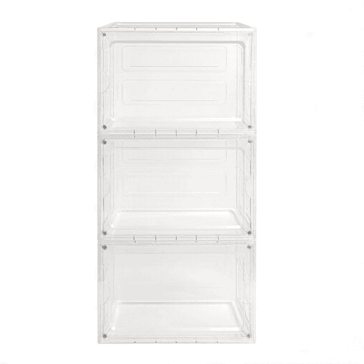 Organizador de sapatos de 3 peças - caixas transparentes multifuncionais para arrumação de sapatos e cosméticos - transparente Organizador de sapatos de 3 peças - caixas transparentes multifuncionais para arrumação de sapatos e cosméticos - transparente