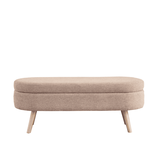 Banco com arrumação de 110 cm - banco moderno com espaço de arrumação e estofo em chenille, ideal para trocar de sapatos - rosa