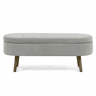 Banco com arrumação multifuncional 110 x 40 x 42 cm - tecido de chenille macio, pés de madeira, estrutura em madeira maciça, capacidade de 20 L, ideal para o quarto, sala de estar, hall de entrada e como sapateira - Cinza