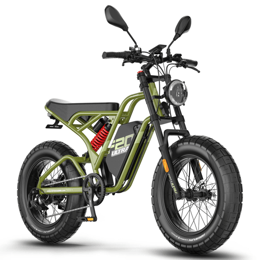 E-bike FAFREES F20 Ultra (Homologação UE L1e-B) - Motor 750W Bateria 48V25AH Pneus 20 Polegadas Travões mecânicos - Verde