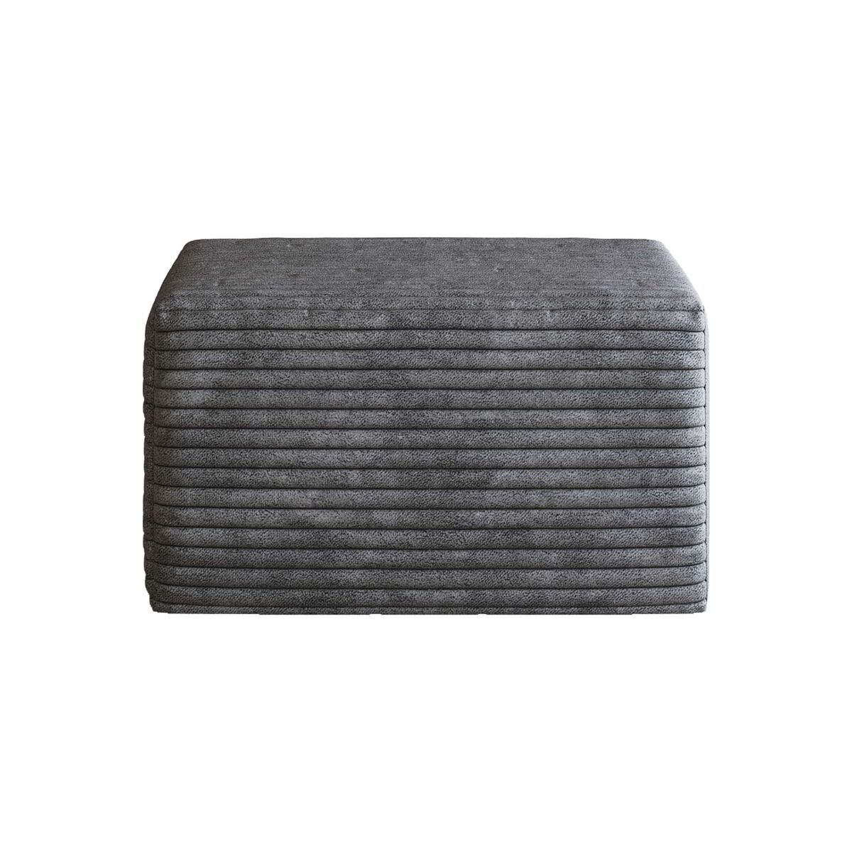 Puf modular 65x60x38 cm de tela acolchada con espuma - asiento auxiliar para sofá - gris oscuro