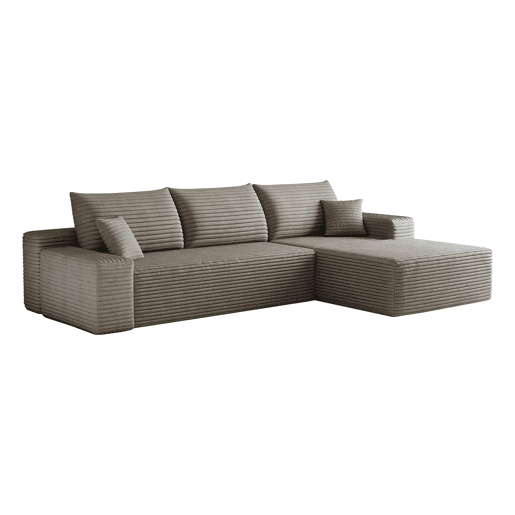 Sofá modular de canto de 270 cm - 3 lugares, chaise longue em L, assento profundo - Camel Sofá modular de canto de 270 cm - 3 lugares, chaise longue em L, assento profundo - Camel