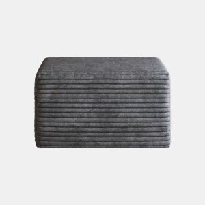 Puf decorativo 65 x 60 x 38 cm - estofado em tecido com enchimento de espuma - cinzento escuro