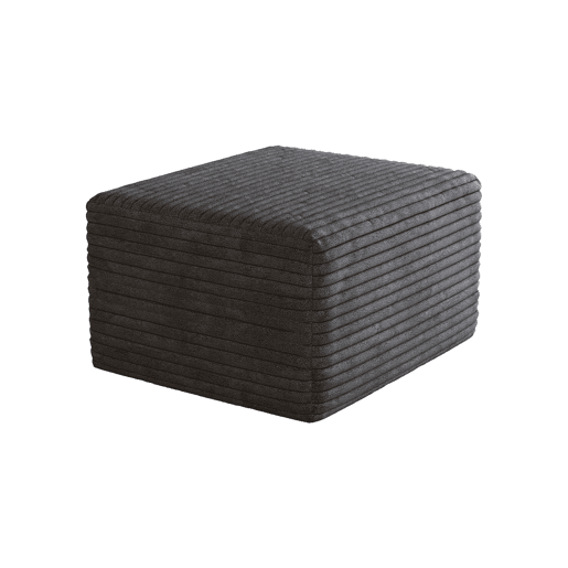 Puf decorativo 65 x 60 x 38 cm - estofado em tecido com enchimento de espuma - cinzento escuro