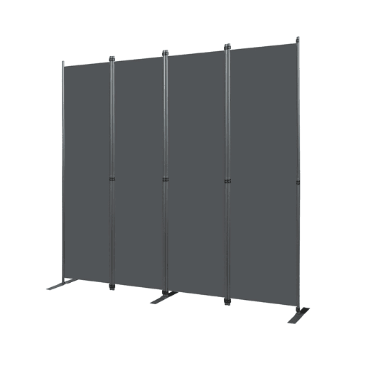 Divisória de 204 x 180 cm - 4 painéis, privacidade interior, dobrável e independente para escritório, quarto, sala de estar - Cinza escuro Divisória de 204 x 180 cm - 4 painéis, privacidade interior, dobrável e independente para escritório, quarto, sala de estar - Cinza escuro