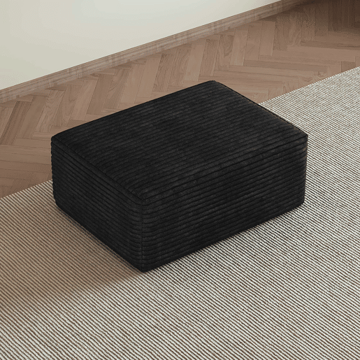 Pufe decorativo 70 x 95 x 40 cm - estofado em veludo, assento auxiliar para sala de estar - preto Pufe decorativo 70 x 95 x 40 cm - estofado em veludo, assento auxiliar para sala de estar - preto