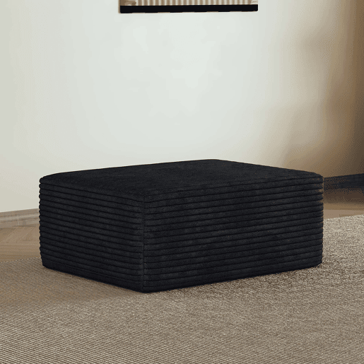 Pufe decorativo 70 x 95 x 40 cm - estofado em veludo, assento auxiliar para sala de estar - preto Pufe decorativo 70 x 95 x 40 cm - estofado em veludo, assento auxiliar para sala de estar - preto
