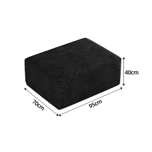 Pufe decorativo 70 x 95 x 40 cm - estofado em veludo, assento auxiliar para sala de estar - preto Pufe decorativo 70 x 95 x 40 cm - estofado em veludo, assento auxiliar para sala de estar - preto