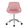 Cadeira de escritório giratória com rodas - design ergonómico para escritório em casa - rosa