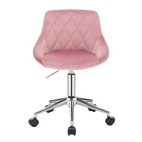 Silla de oficina giratoria con ruedas - diseño ergonómico para home office - rosa
