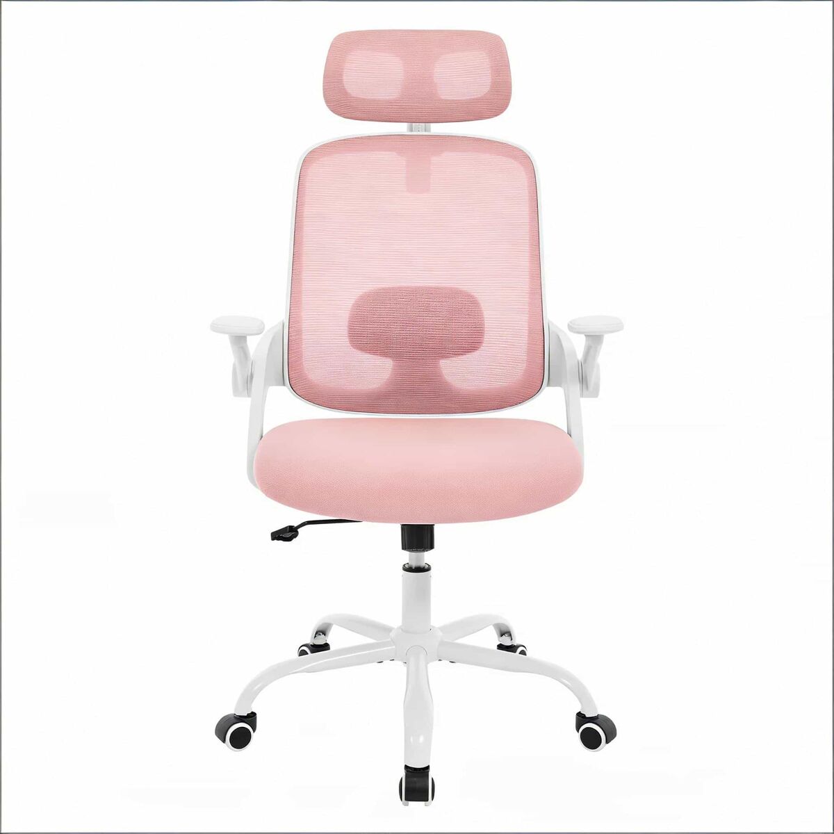 Silla de oficina 63,5x47 cm - respaldo alto ergonómico, silla de ordenador clásica para despacho y conferencias - rosa