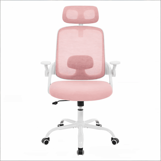 Cadeira de escritório 63,5 x 47 cm - encosto alto ergonómico, cadeira clássica de computador para escritório e reuniões - rosa Cadeira de escritório 63,5 x 47 cm - encosto alto ergonómico, cadeira clássica de computador para escritório e reuniões - rosa