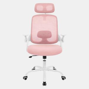 Cadeira de escritório 63,5 x 47 cm - encosto alto ergonómico, cadeira clássica de computador para escritório e reuniões - rosa