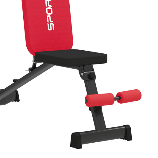 SPORTNOW Banco de Musculação Dobrável, Encosto Ajustável em 3 Posições, PlanoInclinadoDeclinado, Extensão de Pernas e Bandas de Resistência, para Treino em Casa