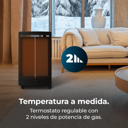 Cecotec Aquecedor a Gás ReadyWarm 5300 Catalytic. 3000W de Potência em 2 Níveis, Calor Uniforme, Triplo Sistema de Segurança