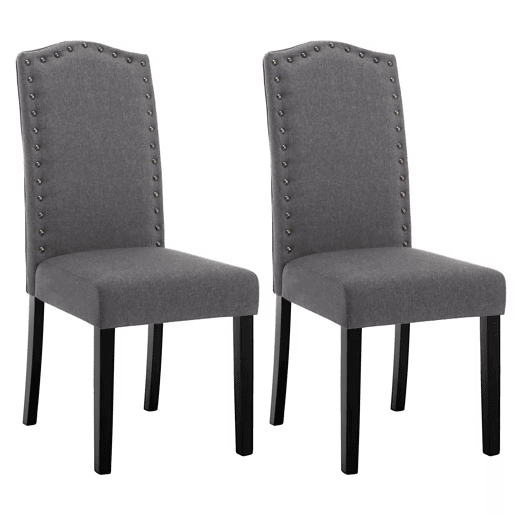 Cadeira de jantar 48,5 x 43 x 102 cm - Encosto alto, moderna, multifuncional para cozinha, sala de estar e escritório - Cinza escuro