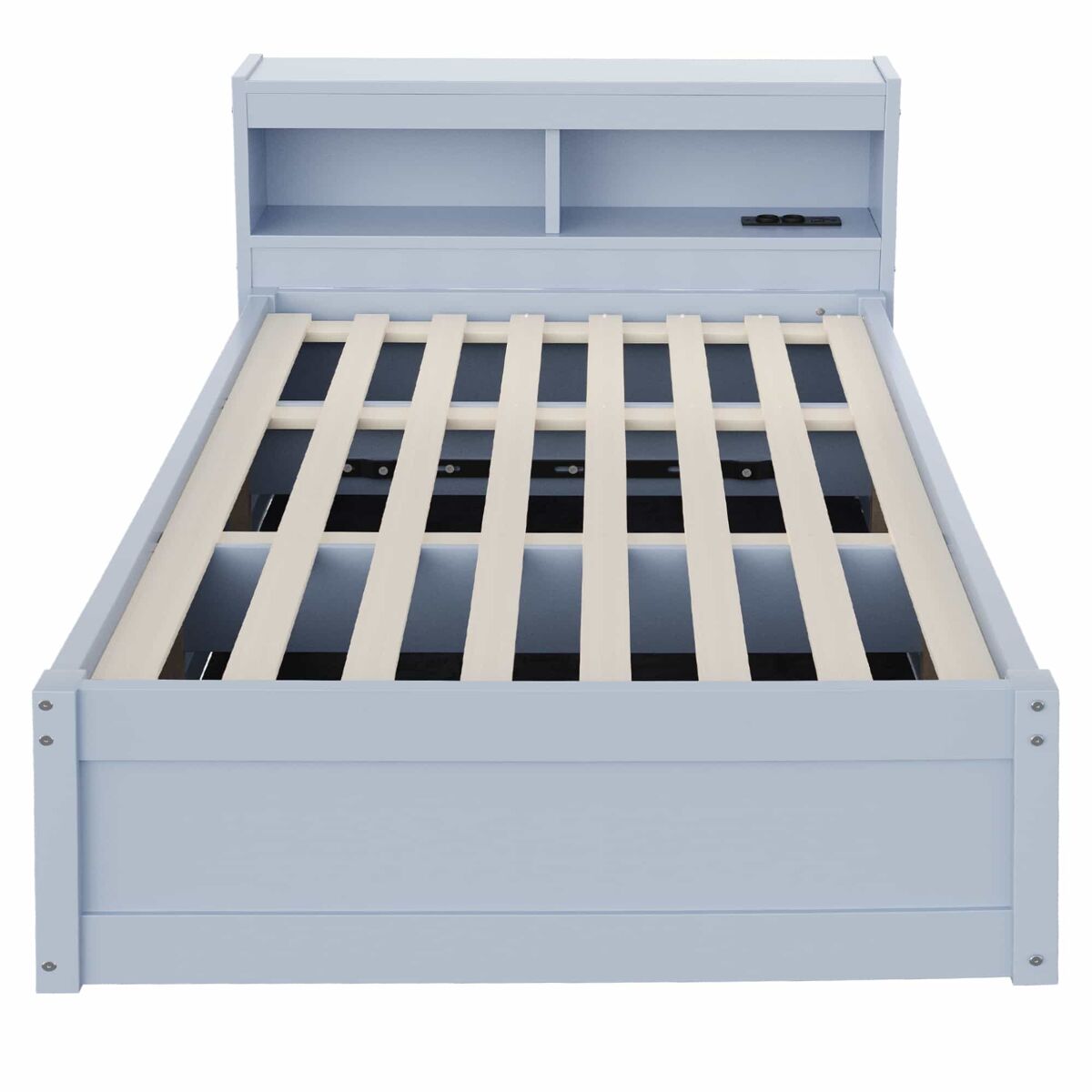 Sofá cama 90x200 cm - enchufe europeo integrado, múltiples compartimentos de almacenamiento, tiras de luces led multicolor, mecanismo de cama