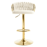 Banco de bar - Assento almofadado, confortável e elegante, para cozinha e café - Branco creme