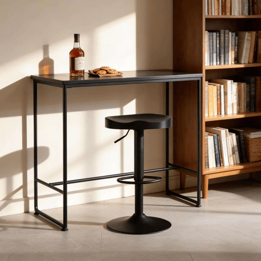 Banco de bar de 38 cm u2013 estilo moderno, assento alto para o pequeno-almoƧo e sala de jantar u2013 preto Banco de bar de 38 cm u2013 estilo moderno, assento alto para o pequeno-almoƧo e sala de jantar u2013 preto