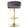 Banco de bar de 50,5 cm - Assento almofadado, macio, confortável e elegante para a cozinha - Cinza escuro