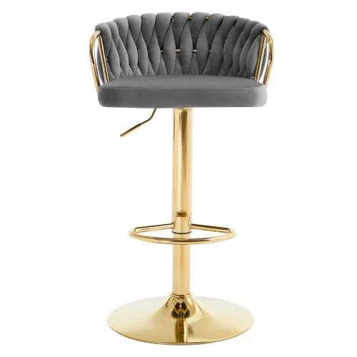 Taburete de bar 50,5 cm - asiento acolchado suave, cómodo y elegante para cocina - gris oscuro