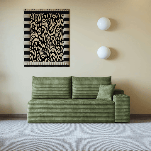 Sofá modular de 2 lugares - Design moderno e confortável - Verde Sofá modular de 2 lugares - Design moderno e confortável - Verde