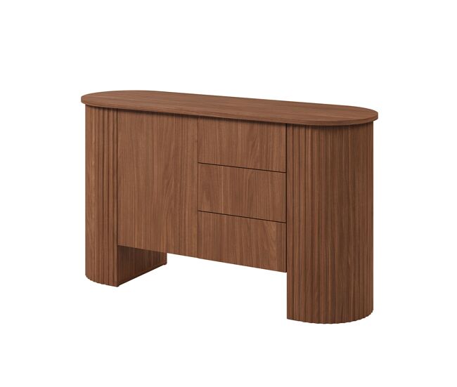 Aparador de 1 puerta y 3 cajones canopée madera oscura
