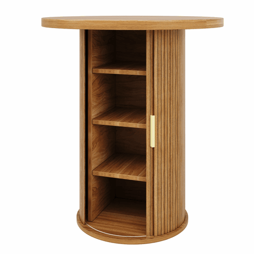 Conjunto de mesa alta de bar com 2 bancos de bar - mesa alta redonda com espaço de arrumação e bancos ergonómicos, MDF com efeito de madeira - madeira Conjunto de mesa alta de bar com 2 bancos de bar - mesa alta redonda com espaço de arrumação e bancos ergonómicos, MDF com efeito de madeira - madeira