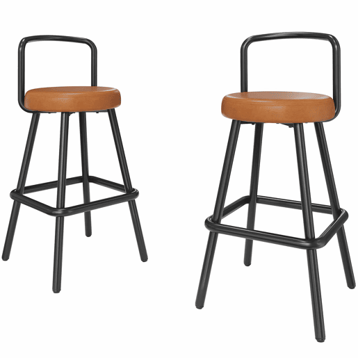 Conjunto de mesa alta de bar com 2 bancos de bar - mesa alta redonda com espaço de arrumação e bancos ergonómicos, MDF com efeito de madeira - madeira Conjunto de mesa alta de bar com 2 bancos de bar - mesa alta redonda com espaço de arrumação e bancos ergonómicos, MDF com efeito de madeira - madeira