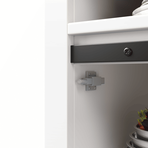 Armário alto de cozinha - com porta USB, iluminação LED, arrumação multifuncional e ampla superfície de trabalho para a cozinha e a sala de jantar - Branco
